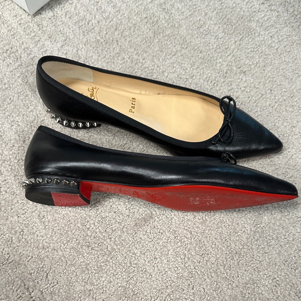 Christian Louboutin Black Flats with Red Soles